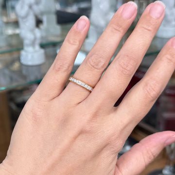 1990's Round Brilliant Diamond Band Ring 18k Yellow Gold - Jacob's Diamond and Estate Jewelry