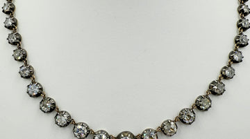 18.36 Carat Old Mine Cut Diamond Riviera Necklace