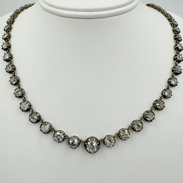 18.36 Carat Old Mine Cut Diamond Riviera Necklace - Jacob's Diamond and Estate Jewelry