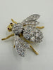 Rosenthal Extra Large Diamond Ruby Gold Bee Brooch Circa 1970s