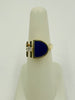 1970s Lapis Diamond Hand Crafted 14k Yellow Gold Ring
