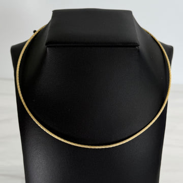 Estate Rounded Cable Wire Rope Twist Necklace 14k Yellow Gold - Jacob's Diamond and Estate Jewelry