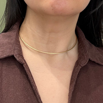Estate Rounded Cable Wire Rope Twist Necklace 14k Yellow Gold - Jacob's Diamond and Estate Jewelry