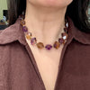 Chunky Faceted Ametrine Statement Necklace 14k Yellow Gold