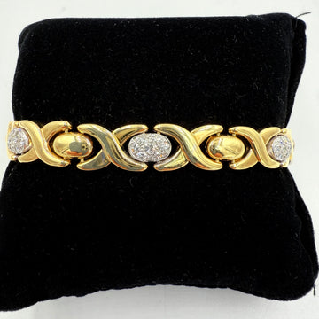 1990s Diamond 14k Gold Bracelet - Jacob's Diamond and Estate Jewelry
