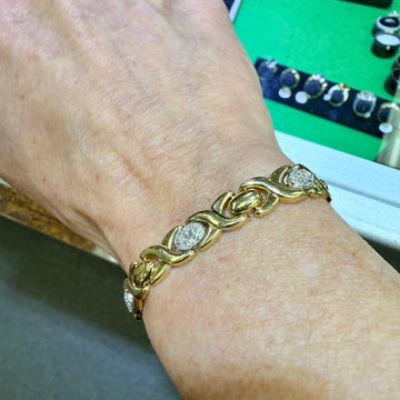 1990s Diamond 14k Gold Bracelet - Jacob's Diamond and Estate Jewelry