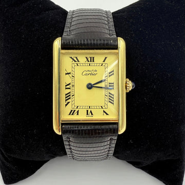 Must De Cartier Large Tank Vermeil Quartz Wristwatch Circa 1990s
