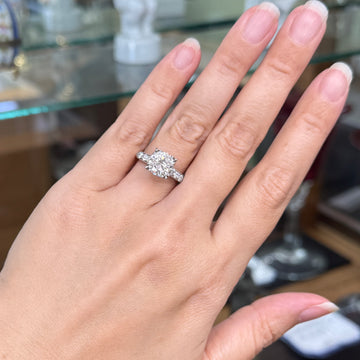 1950s GIA 2.42 Carat Diamond Platinum Engagement Ring - Jacob's Diamond and Estate Jewelry