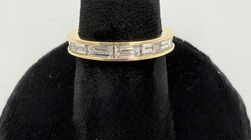 Baguette Diamond 14k Yellow Gold Eternity Band Ring Size 5 Minus