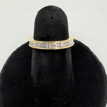 Baguette Diamond 14k Yellow Gold Eternity Band Ring Size 5 Minus - Jacob's Diamond and Estate Jewelry