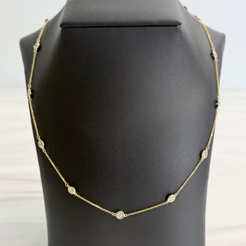 18" Diamonds by the Yard Necklace 14k Yellow Gold - Jacob's Diamond and Estate Jewelry