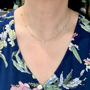18" Diamonds by the Yard Necklace 14k Yellow Gold - Jacob's Diamond and Estate Jewelry