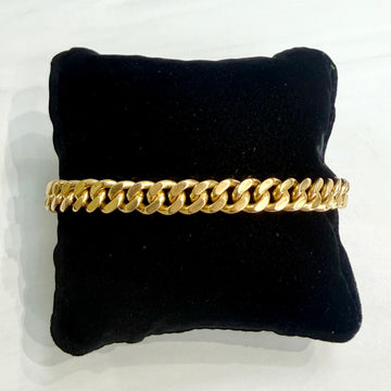 Vintage 1950's Portuguese Curb Link Bracelet 19k Yellow Gold - Jacob's Diamond and Estate Jewelry
