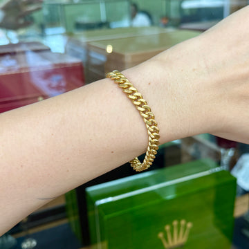 Vintage 1950's Portuguese Curb Link Bracelet 19k Yellow Gold - Jacob's Diamond and Estate Jewelry