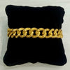 Antique 1890's Victorian Repousse Curb Link Bracelet 14k Yellow Gold