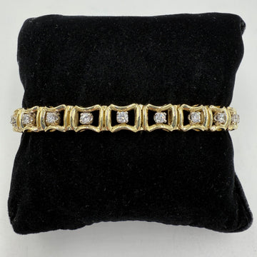 1970s 14k Yellow Gold Diamond Bracelet - Jacob's Diamond and Estate Jewelry