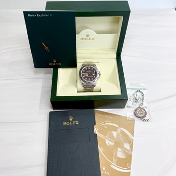 Rolex Explorer II Steel GMT 42mm 216570 Orange Hand Black Dial Automatic Watch