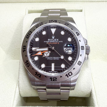 Rolex Explorer II Steel GMT 42mm 216570 Orange Hand Black Dial Automatic Watch