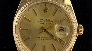 1983 Rolex Datejust 36mm 18k Yellow Gold Wristwatch