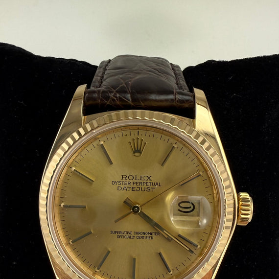 1983 Rolex Datejust 36mm 18k Yellow Gold Wristwatch - Jacob's Diamond and Estate Jewelry