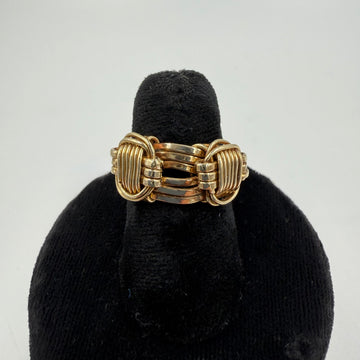 14k Yellow Gold Elephant Hair Ring Circa 1970s Size 5.25 - Jacob's Diamond and Estate Jewelry