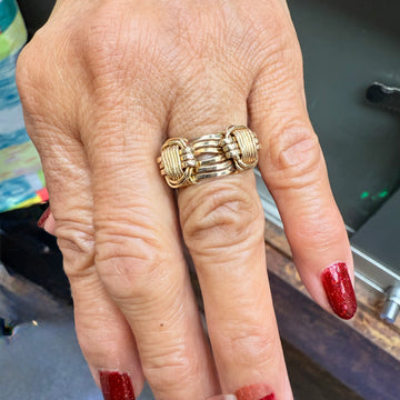14k Yellow Gold Elephant Hair Ring Circa 1970s Size 5.25 - Jacob's Diamond and Estate Jewelry