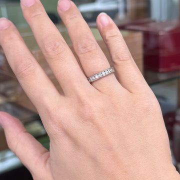 Channel Set Diamond Band Ring 14k White Gold