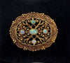 Vintage 1950s Opal 14k Yellow Gold Brooch Pendant