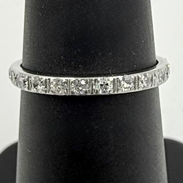 1930s Art Deco Diamond Platinum Eternity Band Ring