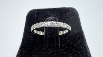 1930s Art Deco Diamond Platinum Eternity Band Ring