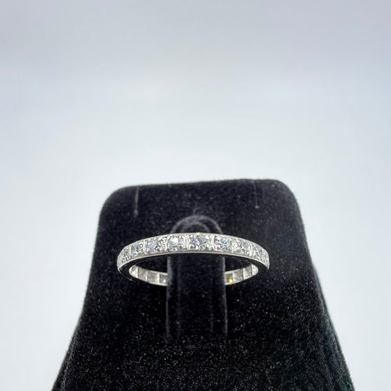 1930s Art Deco Diamond Platinum Eternity Band Ring