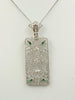 1930s Art Deco Filigree Diamond 14k White Gold Pendant Necklace