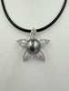 Tahitian Pearl And Diamond White Gold Pendant Necklace