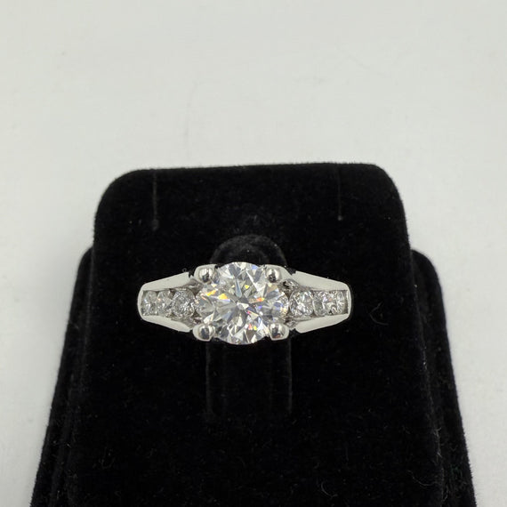 1.50 Carats TW Diamond Platinum Engagement Ring - Jacob's Diamond and Estate Jewelry