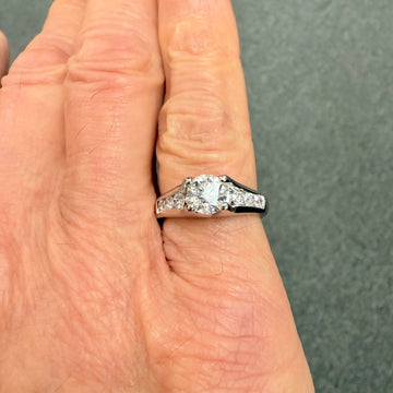 1.50 Carats TW Diamond Platinum Engagement Ring - Jacob's Diamond and Estate Jewelry