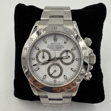 Rolex Daytona White Dial Stainless Steel Wristwatch 116520 - Jacob's Diamond and Estate Jewelry