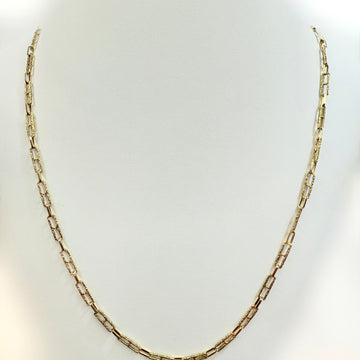1970s Textured 18k Yellow Gold Link Chain Necklace - Jacob's Diamond and Estate Jewelry