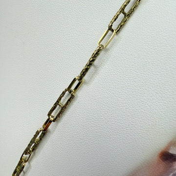1970s Textured 18k Yellow Gold Link Chain Necklace - Jacob's Diamond and Estate Jewelry