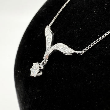 1950s Vintage Diamond Drop 14k White Gold Necklace - Jacob's Diamond and Estate Jewelry