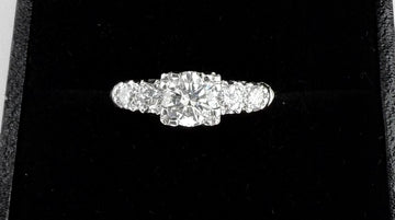 Vintage 1950s 0.80 Carat TW Diamond Platinum Engagement Ring