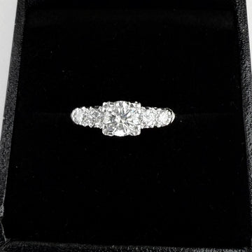 Vintage 1950s 0.80 Carat TW Diamond Platinum Engagement Ring