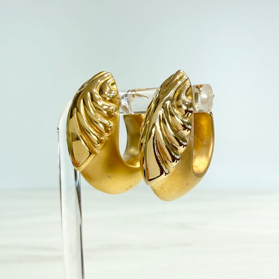 Charles Garnier Puffy Sculptural Hoop Earrings 18k Yellow Gold