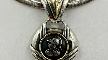 Rigoberto Coin Replica Silver And Gold Slide Pendant Necklace