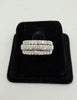 1950s Three Row Diamond White Gold Band Ring