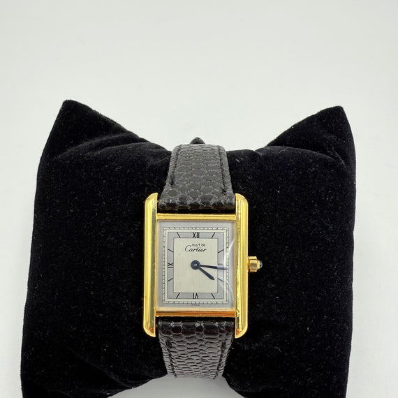 Must De Cartier Ladies Tank Quartz Vermeil Wristwatch - Jacob's Diamond and Estate Jewelry