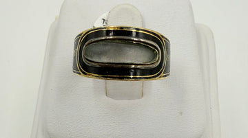Georgian Mourning Ring In 18k Gold With Enamel Circa 1814