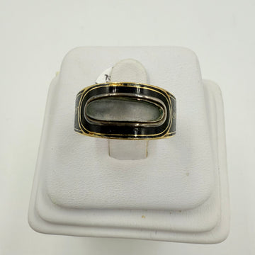Georgian Mourning Ring In 18k Gold With Enamel Circa 1814