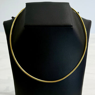 Reversible Two Tone Omega Collar/Choker Necklace 14k Gold - Jacob's Diamond and Estate Jewelry