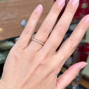 Estate Diamond Eternity Band 18k Yellow Gold