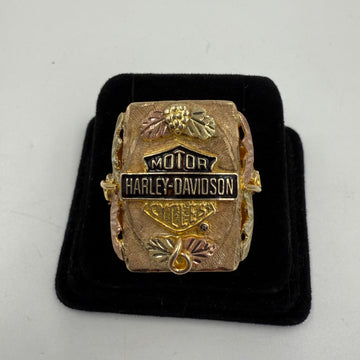 Harley Davidson Black Hills 10k Tri Color Gold Ring